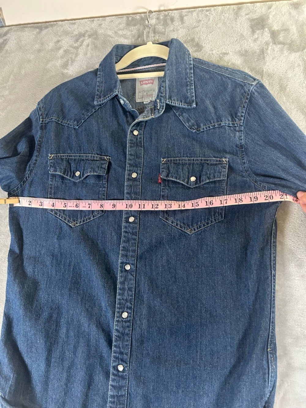 Levi's Dark Denim Western Shirt - Picture 12 of 14